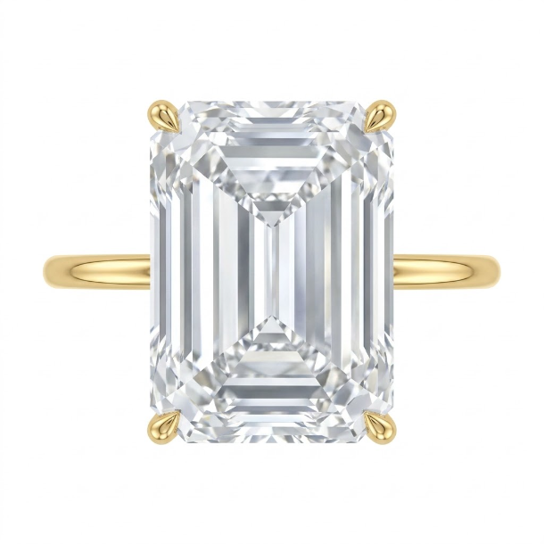 5 CT Emerald Cut 925 Sterling Silver Ring