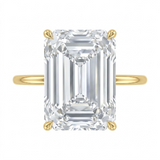 5 CT Emerald Cut 925 Sterling Silver Ring