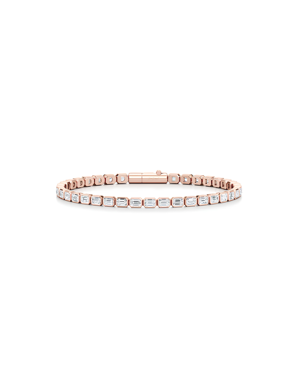 6 CT Emerald Cut Bezel Tennis Bracelet in 925 Sterling Silver