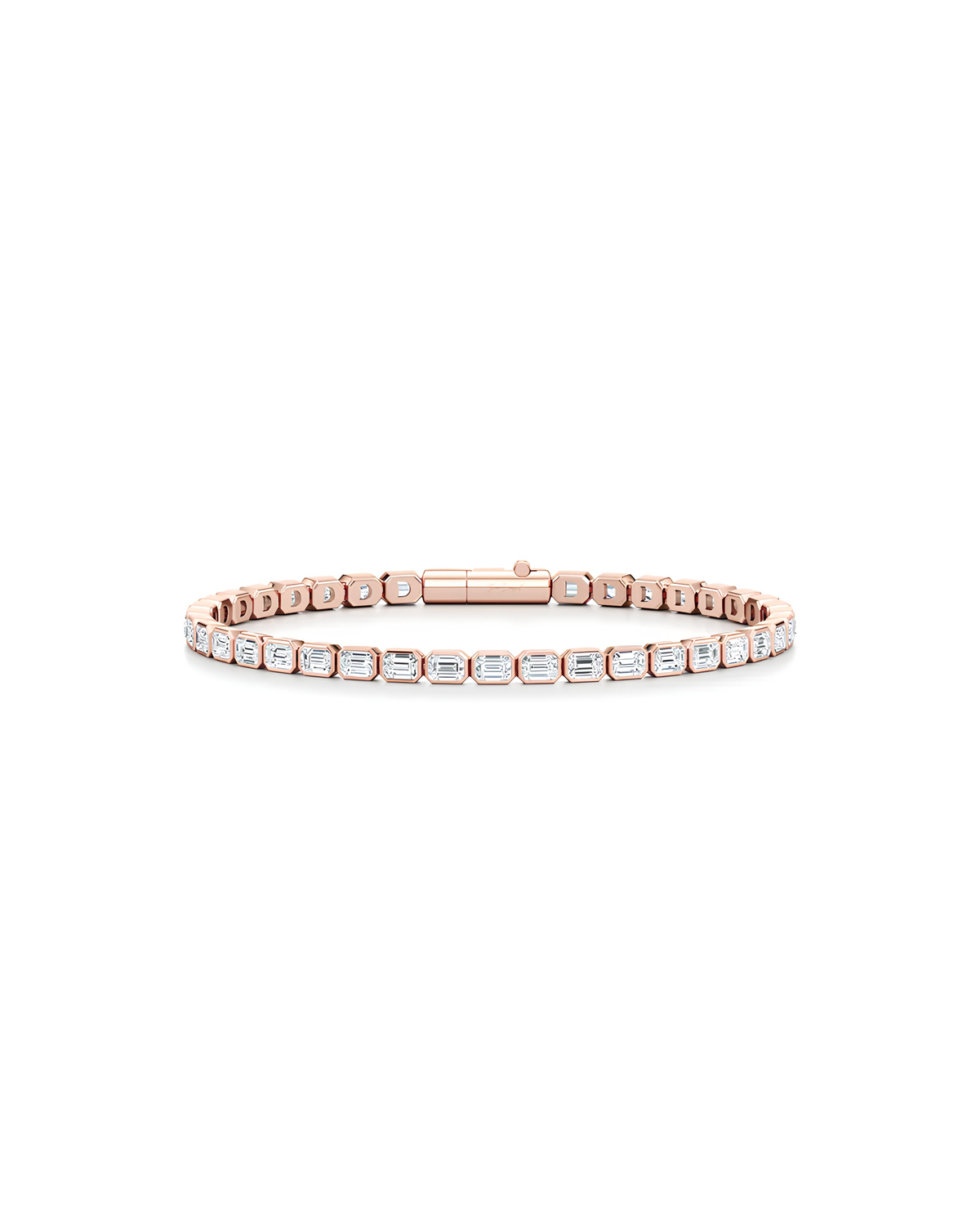 6 CT Emerald Cut Bezel Tennis Bracelet in 925 Sterling Silver