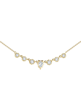 0.7 CT Pear & Round Pendant Necklace in 925 Sterling Silver