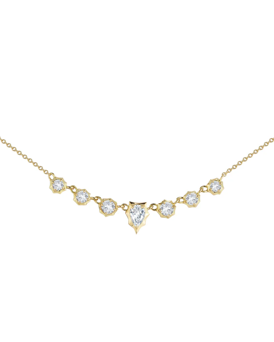0.7 CT Pear & Round Pendant Necklace in 925 Sterling Silver