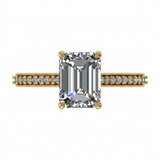 1.24 CT Emerald Cut Multi-Shape 925 Sterling Silver Ring