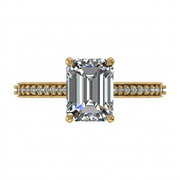 1.24 CT Emerald Cut Multi-Shape 925 Sterling Silver Ring
