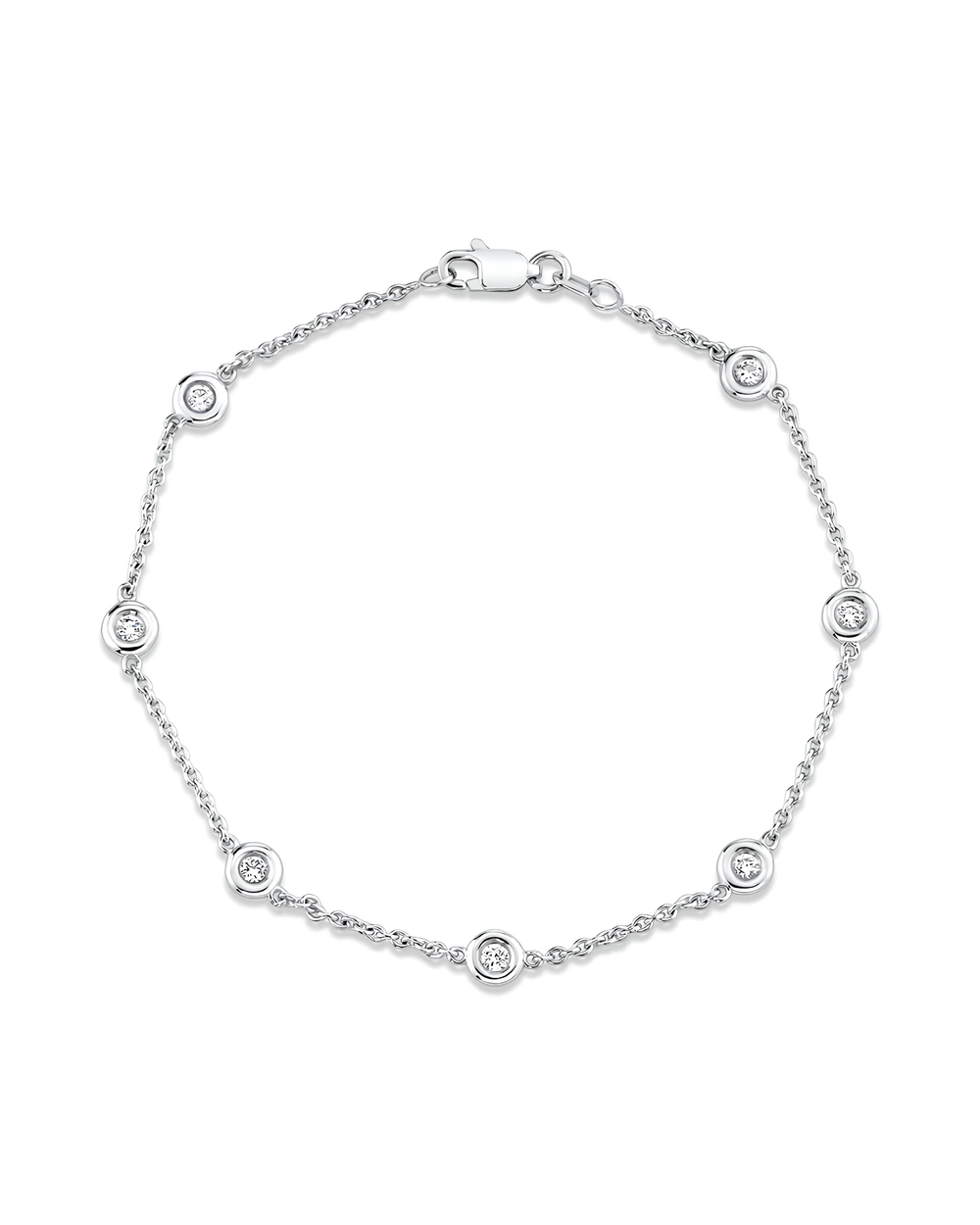 0.3 CT Round Cut Diamond Cable Chain in 925 Sterling Silver