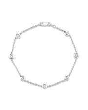 0.3 CT Round Cut Diamond Cable Chain in 925 Sterling Silver