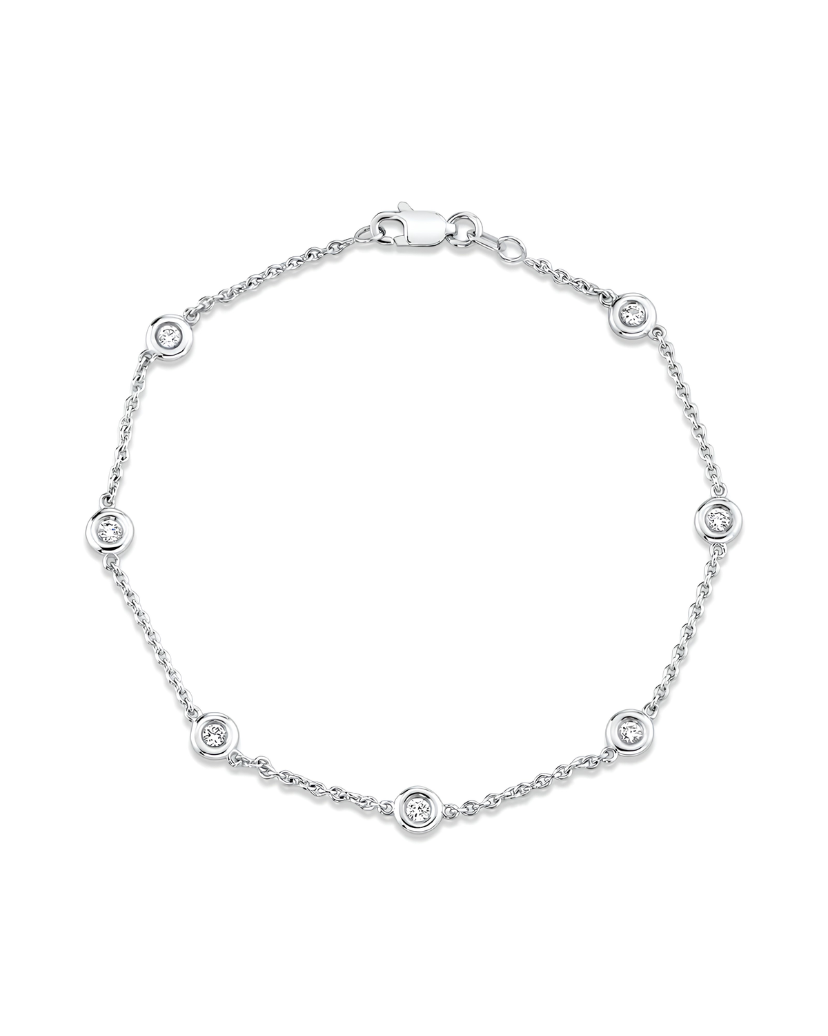 0.3 CT Round Cut Diamond Cable Chain in 925 Sterling Silver