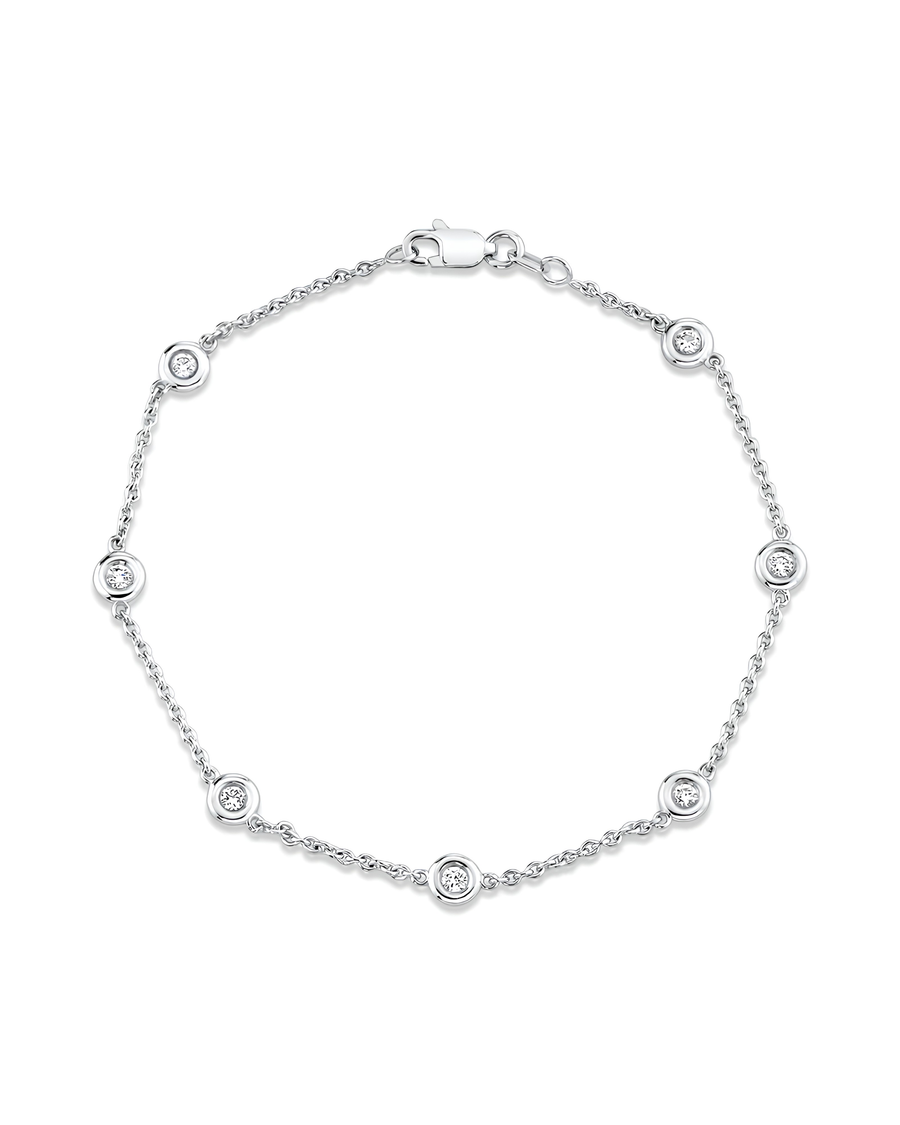 0.3 CT Round Cut Diamond Cable Chain in 925 Sterling Silver