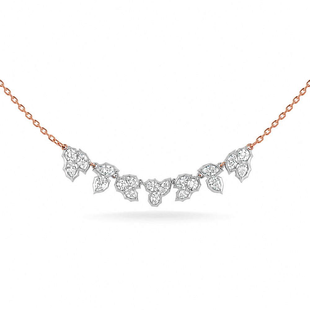 1.21 CT Mixed Shape Pendant Necklace in 925 Sterling Silver