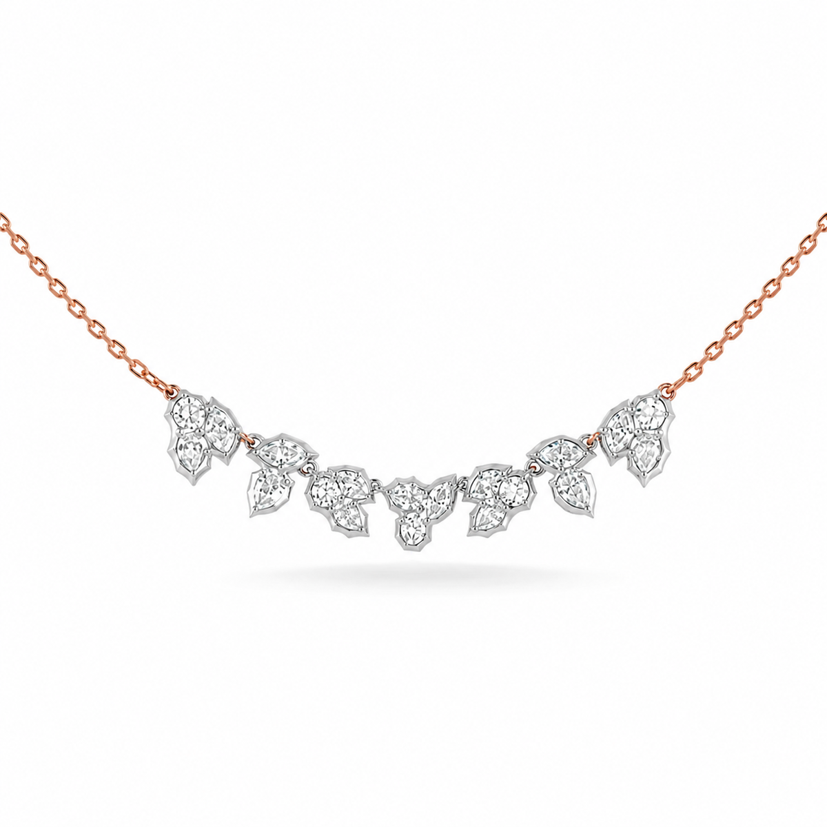 1.21 CT Mixed Shape Pendant Necklace in 925 Sterling Silver
