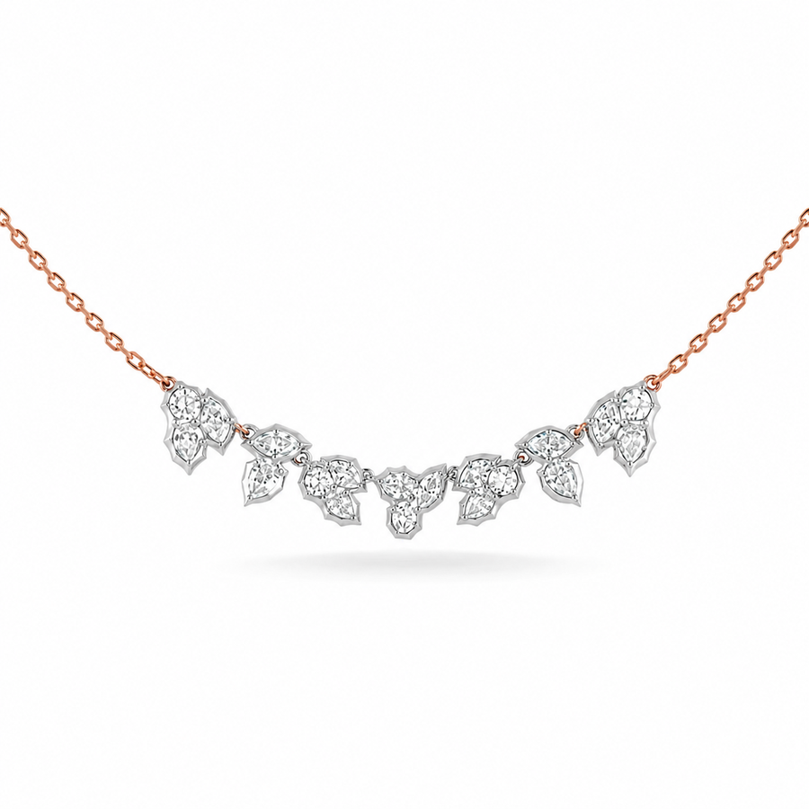 1.21 CT Mixed Shape Pendant Necklace in 925 Sterling Silver