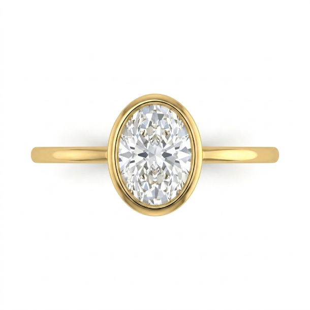 1 CT Oval Cut 925 Sterling Silver Ring