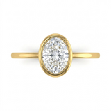 1 CT Oval Cut 925 Sterling Silver Ring