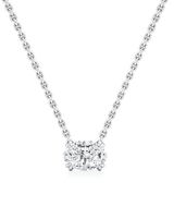 1 CT Oval Pendant Necklace in 925 Sterling Silver