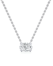 1 CT Oval Pendant Necklace in 925 Sterling Silver