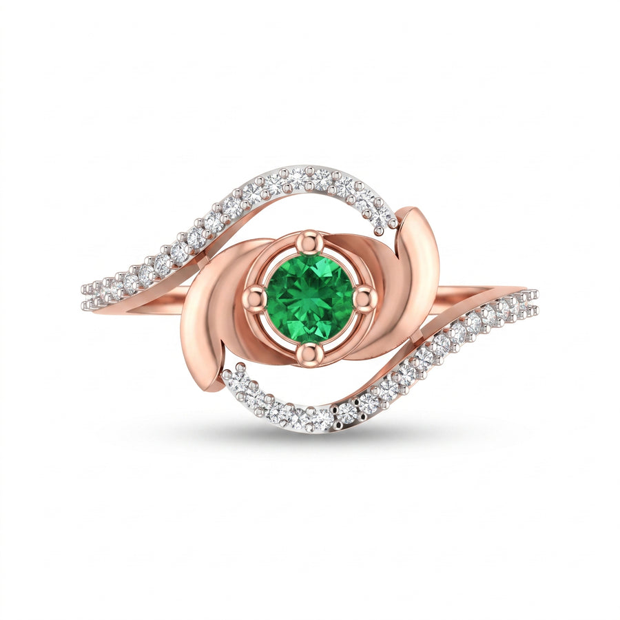 0.56 CT Round Brilliant 925 Sterling Silver Ring