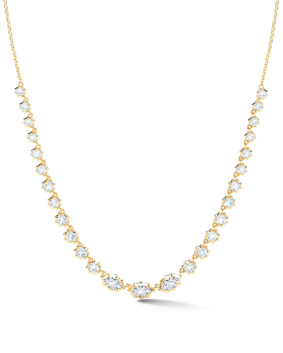 1.12 CT Marquise & Round Pendant Necklace in 925 Sterling Silver