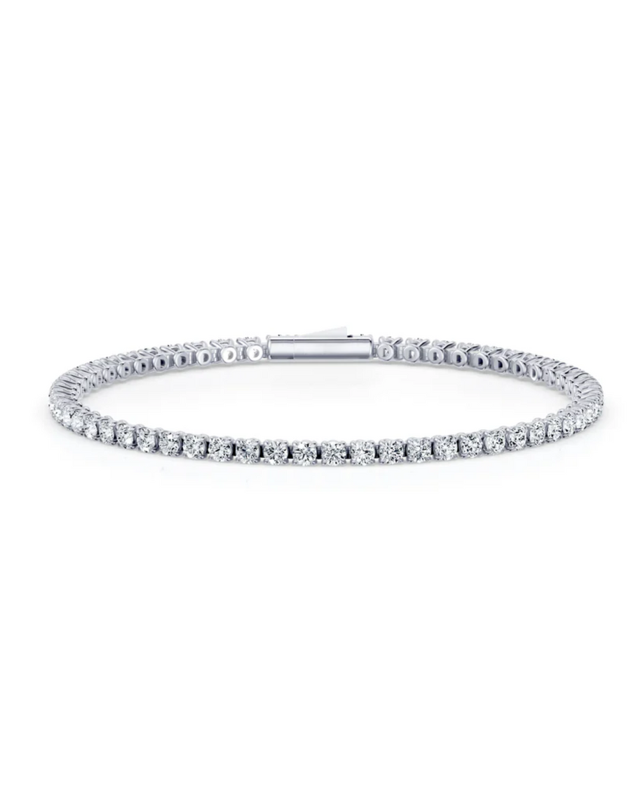 4.2 CT Round Cut Prong Tennis Bracelet in 925 Sterling Silver