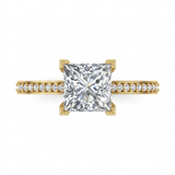 1.24 CT Princess Cut Multi-Shape 925 Sterling Silver Ring