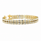 4.5 CT Emerald Cut Bezel Tennis Bracelet in 925 Sterling Silver