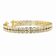 4.5 CT Emerald Cut Bezel Tennis Bracelet in 925 Sterling Silver