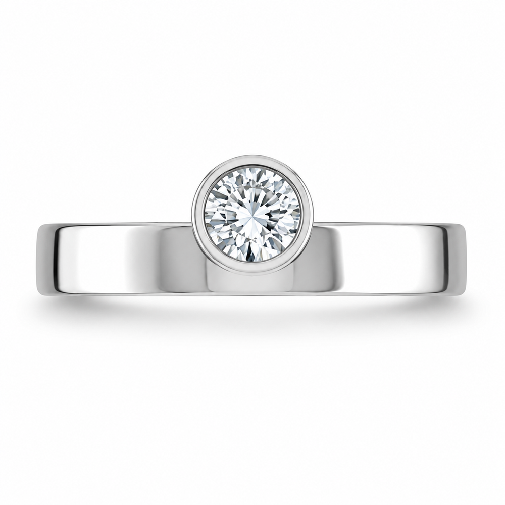 1 CT Round Brilliant 925 Sterling Silver Ring