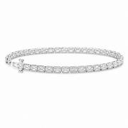 3 CT Emerald Cut Bezel Tennis Bracelet in 925 Sterling Silver