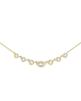 0.7 CT Marquise & Round Pendant Necklace in 925 Sterling Silver