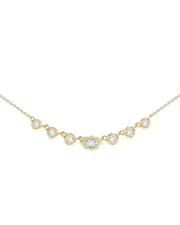 0.7 CT Marquise & Round Pendant Necklace in 925 Sterling Silver