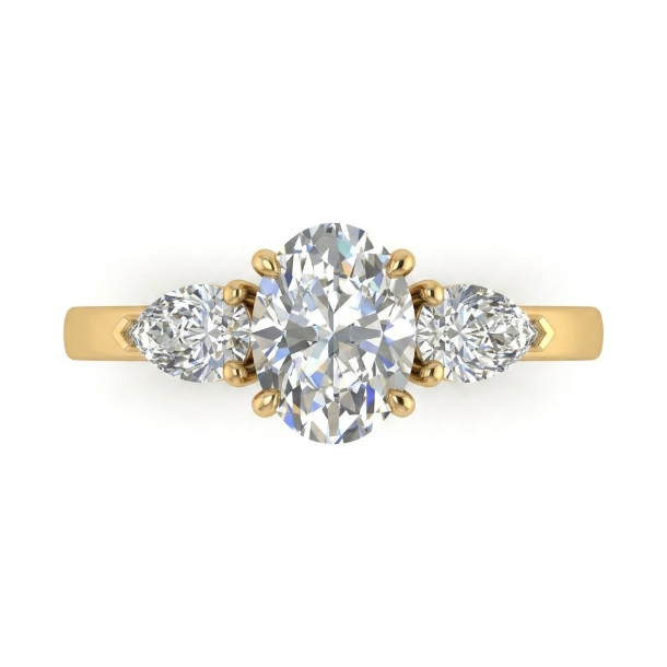 3 CT Oval Multi-Shape 925 Sterling Silver Ring