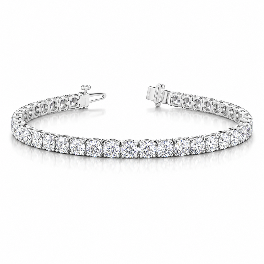 7 CT Round Cut Prong Tennis Bracelet in 925 Sterling Silver