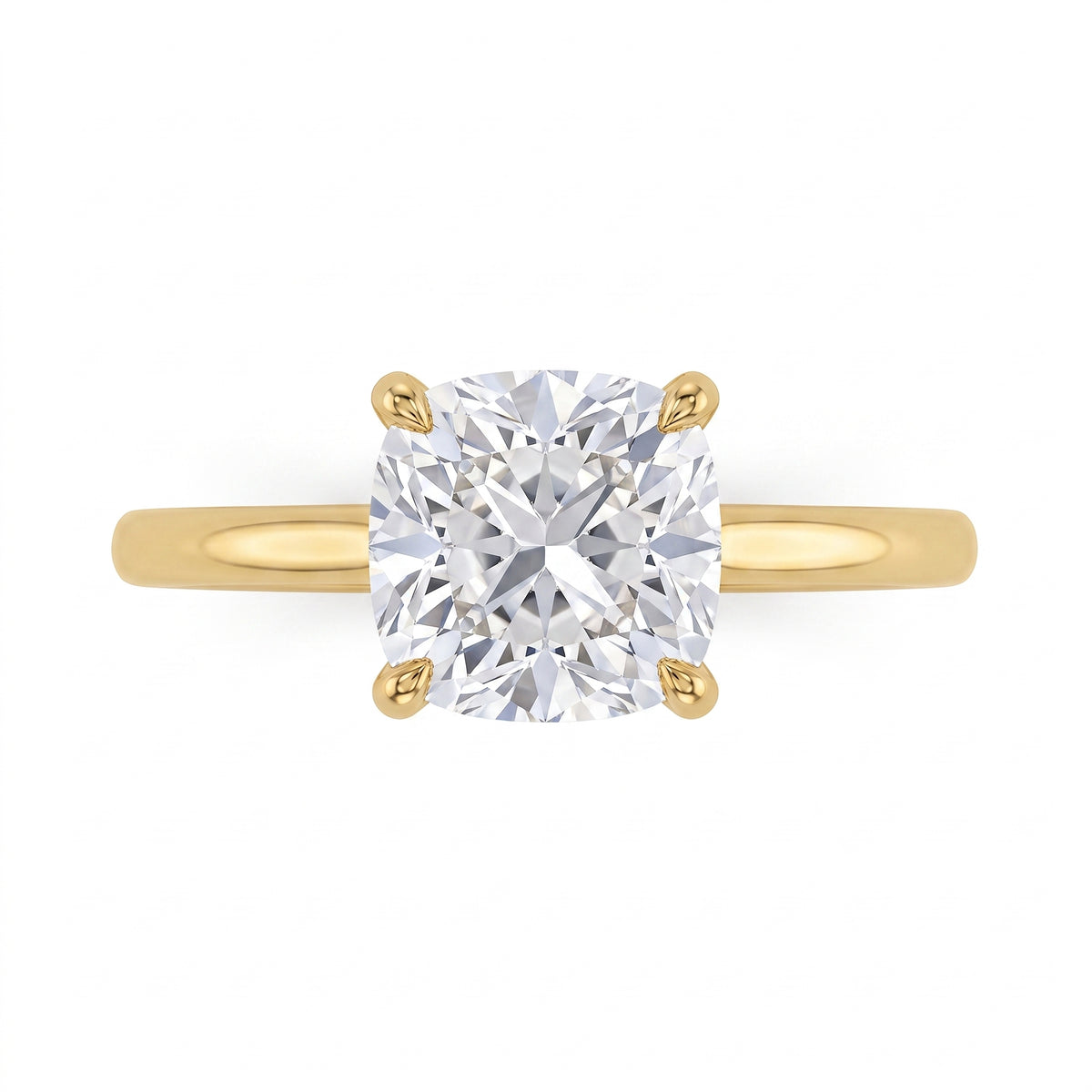 1 CT Cushion Cut 925 Sterling Silver Ring