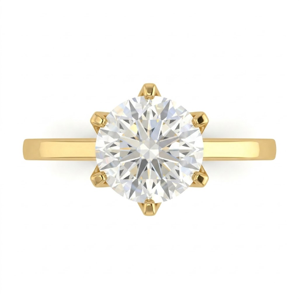 0.5 CT Round Brilliant 925 Sterling Silver Ring
