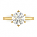 0.5 CT Round Brilliant 925 Sterling Silver Ring