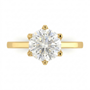 0.5 CT Round Brilliant 925 Sterling Silver Ring