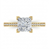 1.24 CT Princess Cut Multi-Shape 925 Sterling Silver Ring