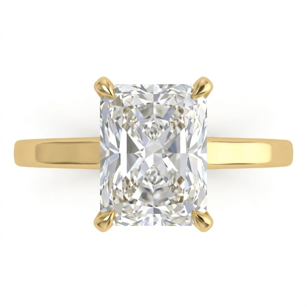 1 CT Radiant Cut 925 Sterling Silver Ring