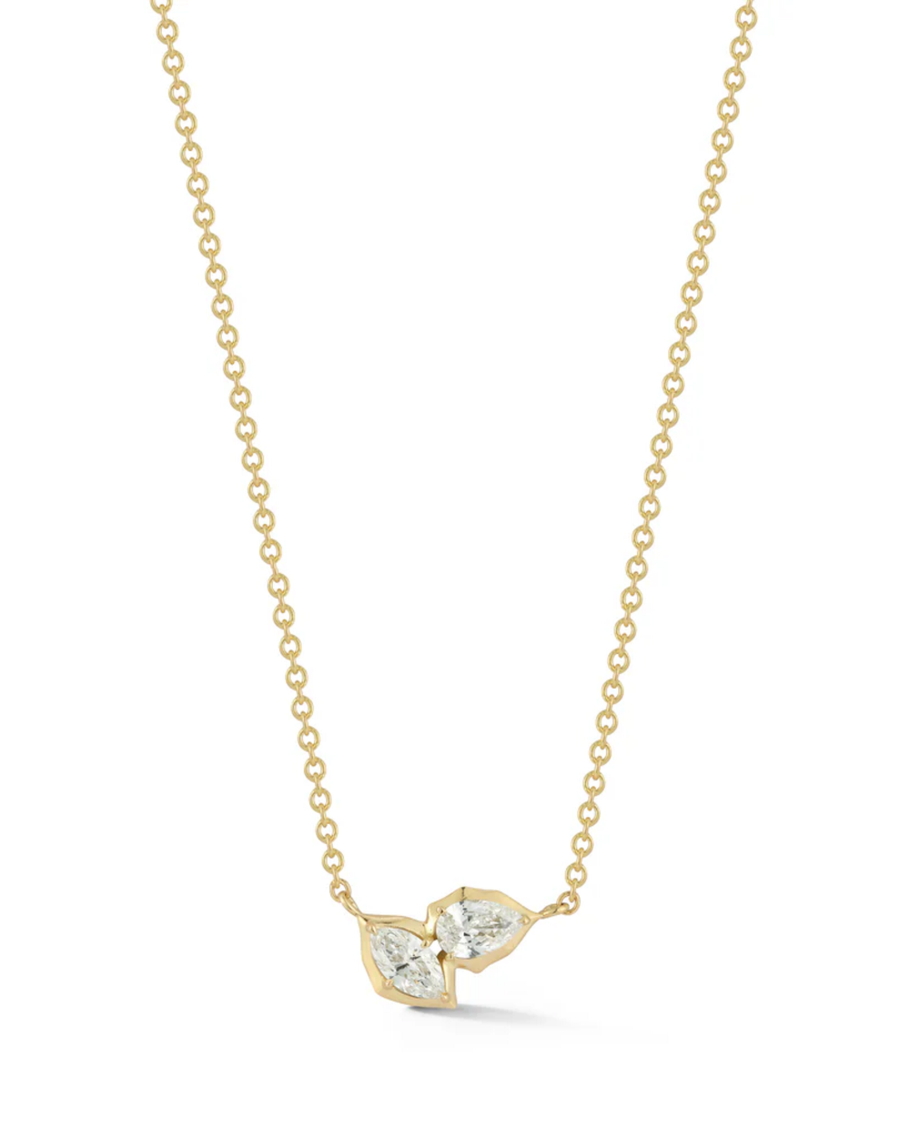 0.4 CT Pear & Marquise Pendant Necklace in 925 Sterling Silver