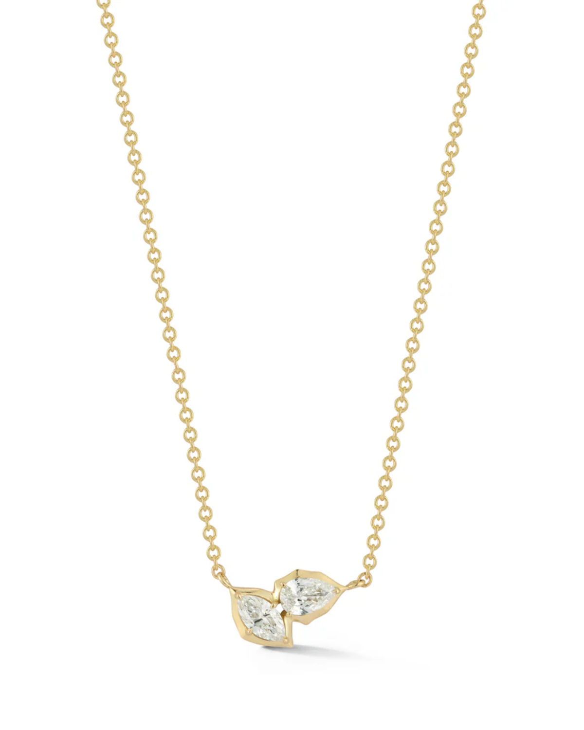 0.4 CT Pear & Marquise Pendant Necklace in 925 Sterling Silver