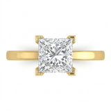 1.5 CT Princess Cut 925 Sterling Silver Ring