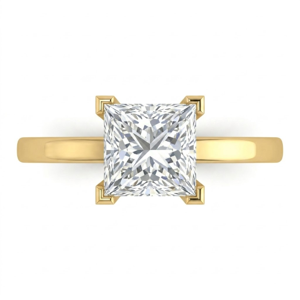 1.5 CT Princess Cut 925 Sterling Silver Ring