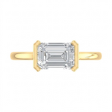 2 CT Emerald Cut 925 Sterling Silver Ring