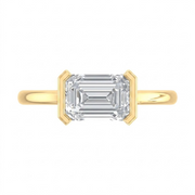 2 CT Emerald Cut 925 Sterling Silver Ring