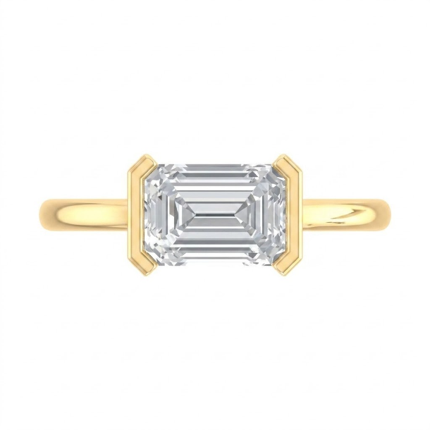 2 CT Emerald Cut 925 Sterling Silver Ring