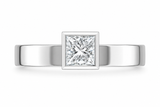 1 CT Princess Cut 925 Sterling Silver Ring