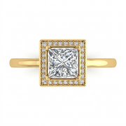 2.18 CT Princess Cut Multi-Shape 925 Sterling Silver Ring