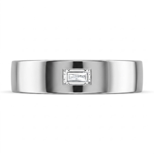 0.2 CT Baguette 925 Sterling Silver Ring