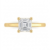 1 CT Asscher Cut 925 Sterling Silver Ring