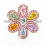 4.88 CT Pear Cut Multi-Shape 925 Sterling Silver Ring