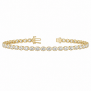 4 CT Oval Cut Bezel Tennis Bracelet in 925 Sterling Silver